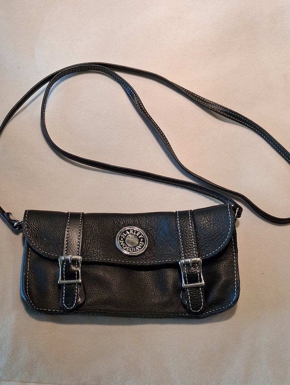 Harley-Davidson Black Crossbody Bag with Silver Hardware